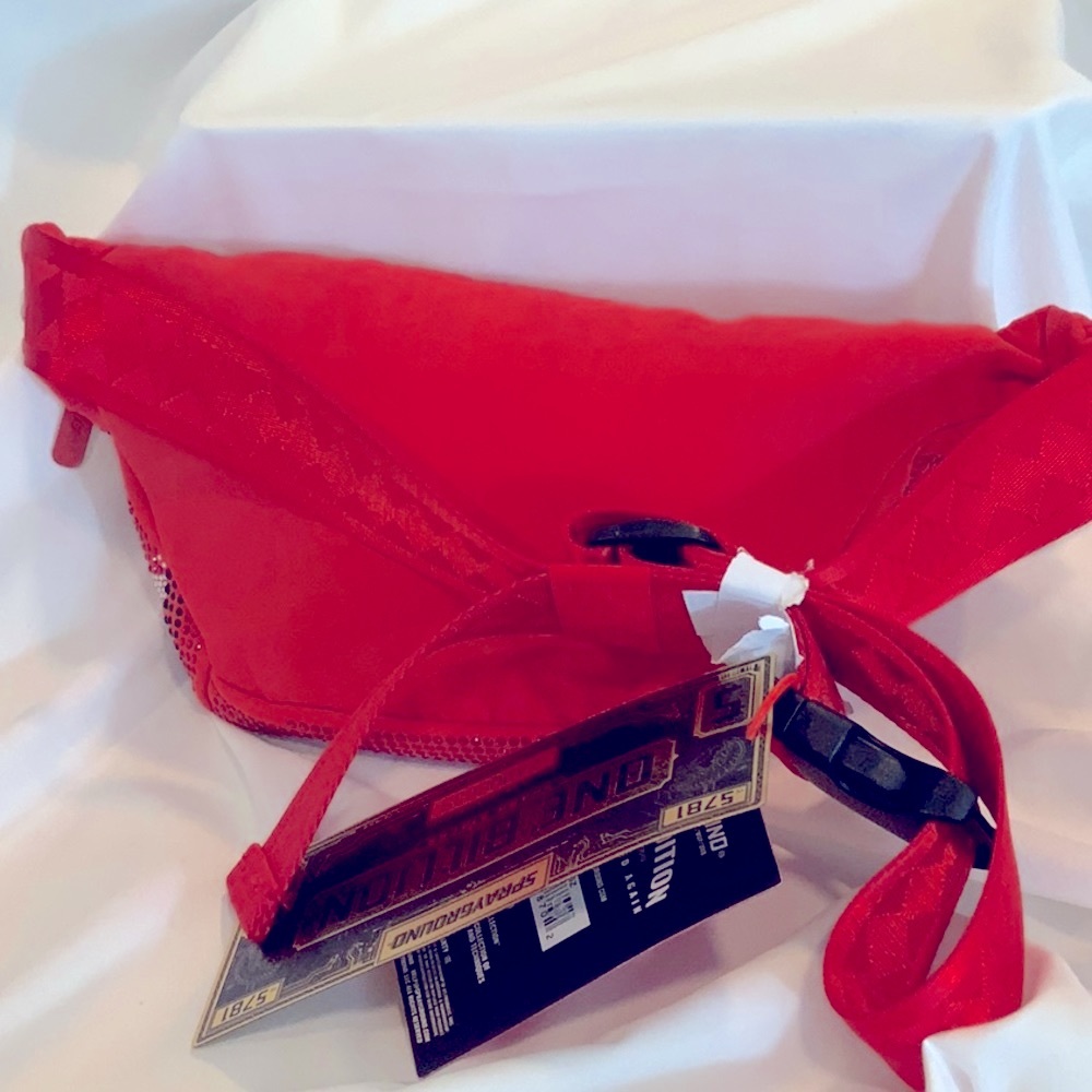 Sprayground Red Faux Crystal TRINITY BLING  Crossbody - Picture 9 of 14